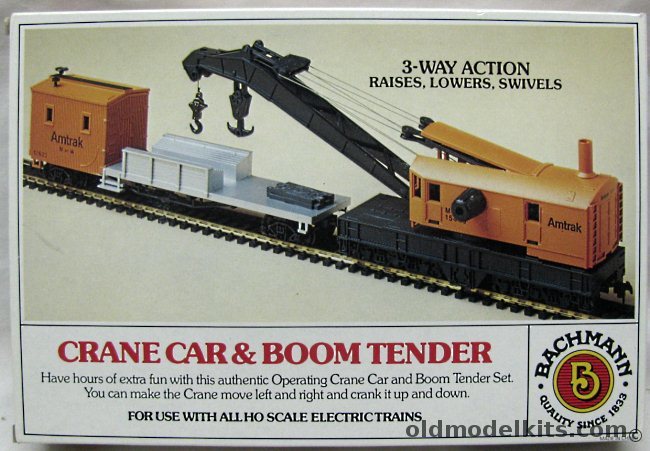 Bachmann HO Crane Car & Boom Tender - HO Scale Model, 46115 plastic model kit